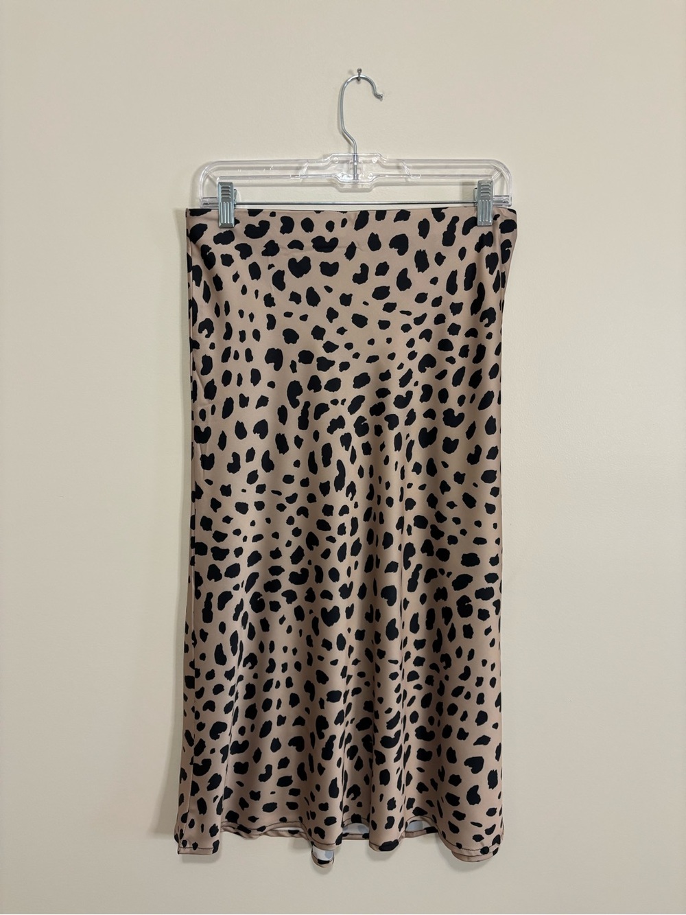 Leopard Print Midi Slip Skirt - Taupe/Black - Picture 2 of 4